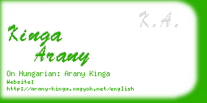 kinga arany business card